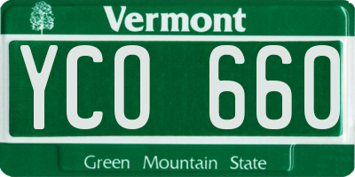 VT license plate YCO660