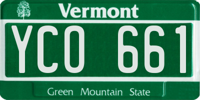 VT license plate YCO661