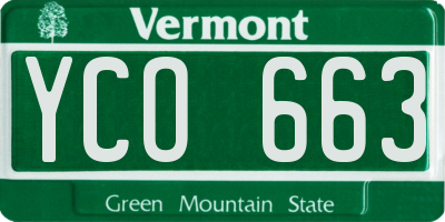 VT license plate YCO663