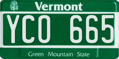 VT license plate YCO665