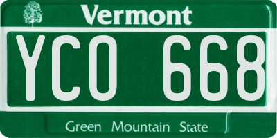 VT license plate YCO668
