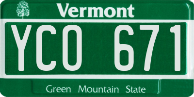 VT license plate YCO671