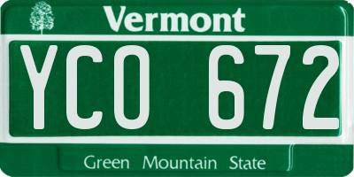 VT license plate YCO672