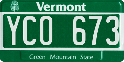 VT license plate YCO673