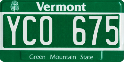 VT license plate YCO675