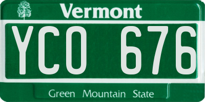 VT license plate YCO676
