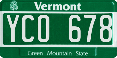 VT license plate YCO678