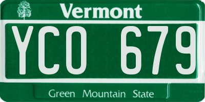 VT license plate YCO679