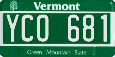 VT license plate YCO681