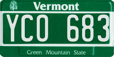 VT license plate YCO683