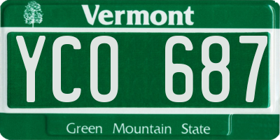 VT license plate YCO687