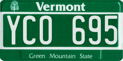 VT license plate YCO695