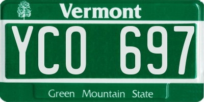 VT license plate YCO697