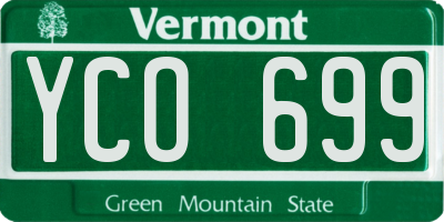 VT license plate YCO699
