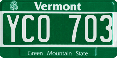 VT license plate YCO703