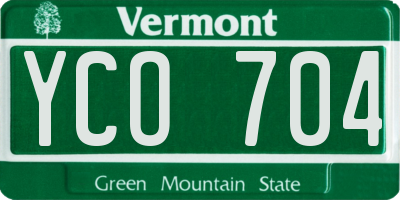 VT license plate YCO704