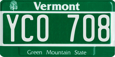 VT license plate YCO708