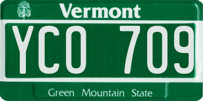 VT license plate YCO709