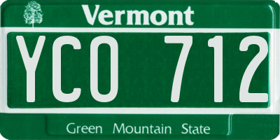 VT license plate YCO712