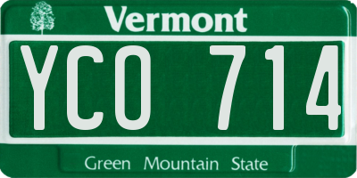 VT license plate YCO714