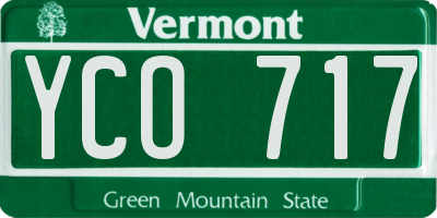 VT license plate YCO717