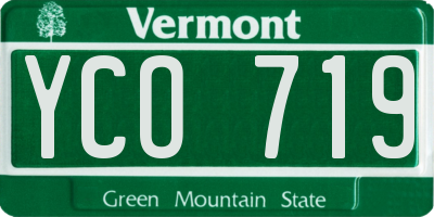 VT license plate YCO719