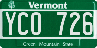 VT license plate YCO726
