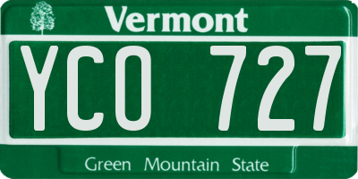 VT license plate YCO727