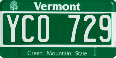 VT license plate YCO729