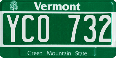 VT license plate YCO732