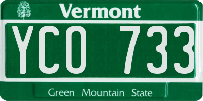 VT license plate YCO733