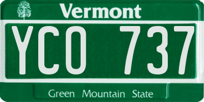 VT license plate YCO737