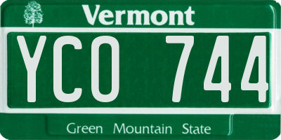 VT license plate YCO744