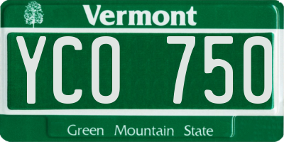 VT license plate YCO750