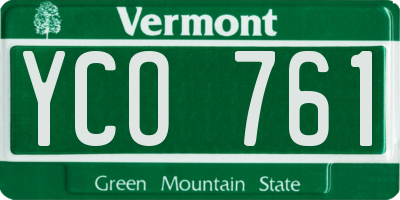 VT license plate YCO761