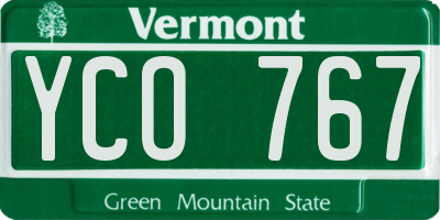 VT license plate YCO767