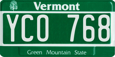 VT license plate YCO768