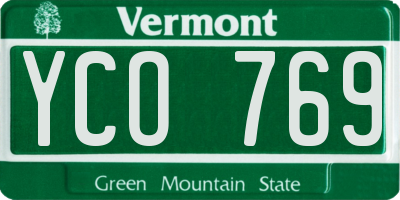 VT license plate YCO769