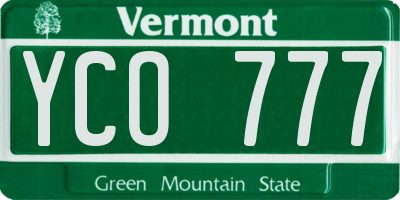 VT license plate YCO777