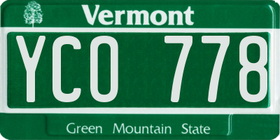 VT license plate YCO778