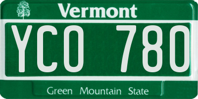 VT license plate YCO780