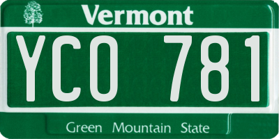 VT license plate YCO781