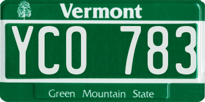VT license plate YCO783