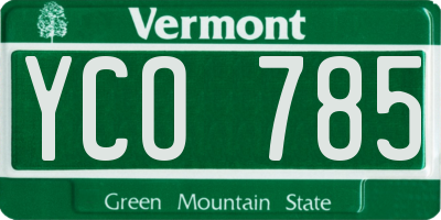 VT license plate YCO785