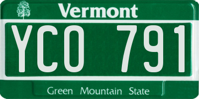 VT license plate YCO791