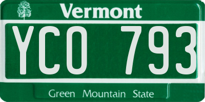 VT license plate YCO793