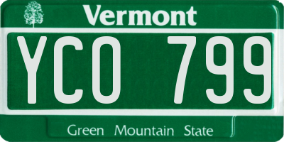 VT license plate YCO799