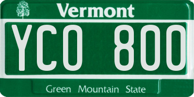 VT license plate YCO800