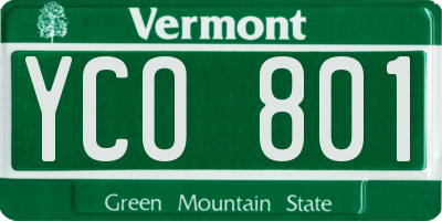 VT license plate YCO801
