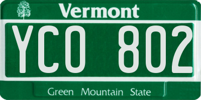 VT license plate YCO802